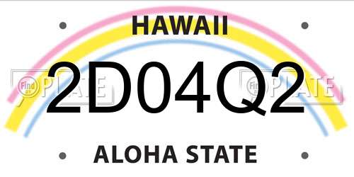 2D04Q2 Hawaii License Plate