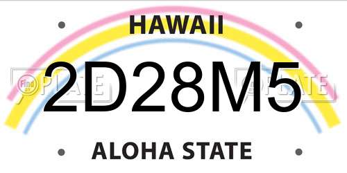 2D28M5 Hawaii License Plate