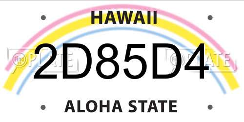 2D85D4 Hawaii License Plate