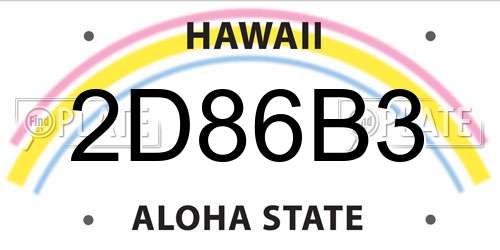 2D86B3 Hawaii License Plate