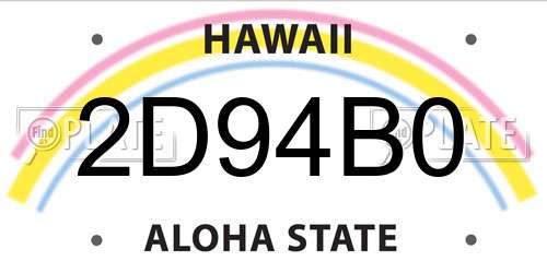 2D94B0 Hawaii License Plate