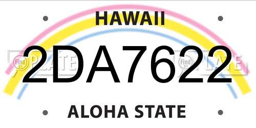 2DA7622 Hawaii License Plate