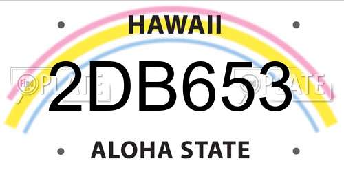 2DB653 Hawaii License Plate