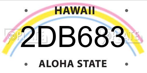 2DB683 Hawaii License Plate
