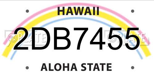 2DB7455 Hawaii License Plate