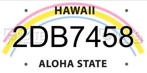 2DB7458 Hawaii License Plate