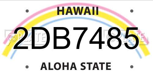 2DB7485 Hawaii License Plate