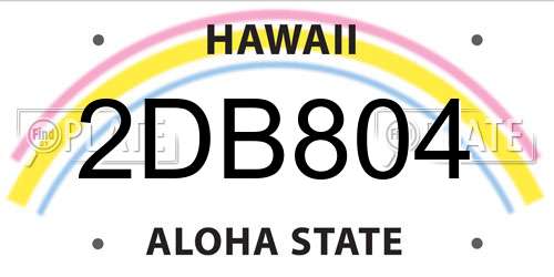 2DB804 Hawaii License Plate