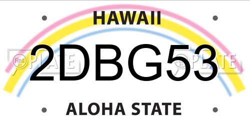 2DBG53 Hawaii License Plate