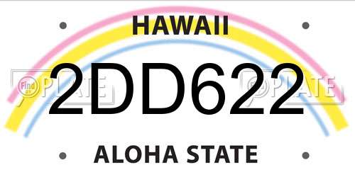 2DD622 Hawaii License Plate