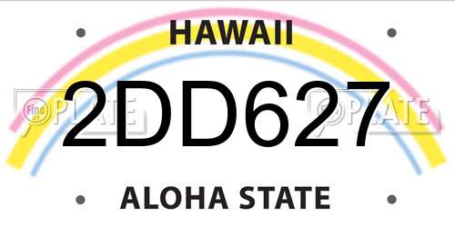2DD627 Hawaii License Plate