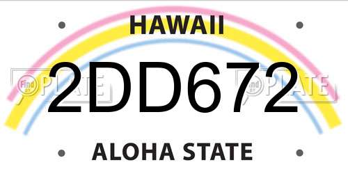 2DD672 Hawaii License Plate
