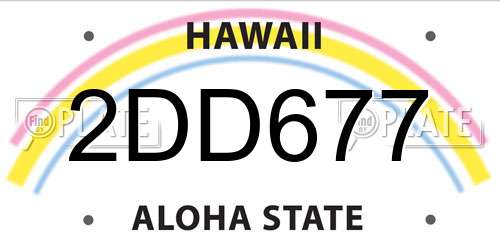 2DD677 Hawaii License Plate
