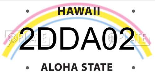2DDA02 Hawaii License Plate