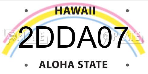 2DDA07 Hawaii License Plate