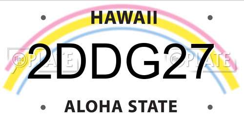 2DDG27 Hawaii License Plate