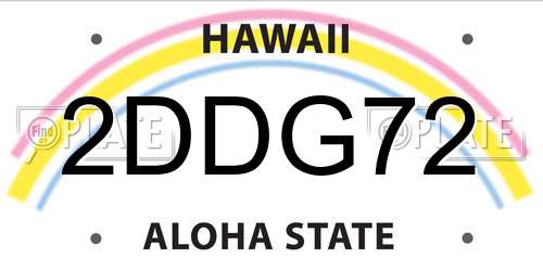 2DDG72 Hawaii License Plate