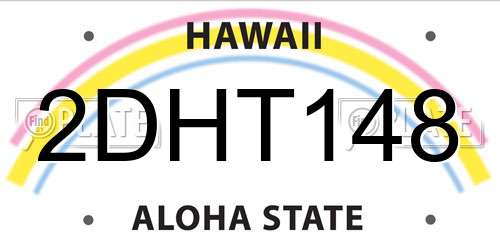 2DHT148 Hawaii License Plate