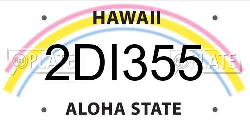 2DI355 Hawaii License Plate