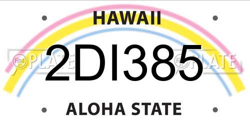 2DI385 Hawaii License Plate