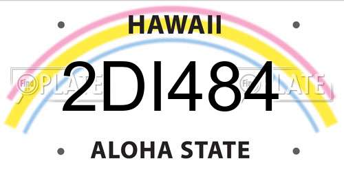 2DI484 Hawaii License Plate