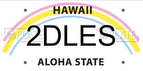 2DLES Hawaii License Plate