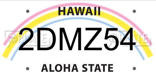 2DMZ54 Hawaii License Plate
