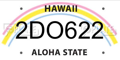 2DO622 Hawaii License Plate