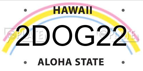 2DOG22 Hawaii License Plate