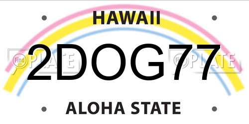 2DOG77 Hawaii License Plate