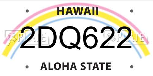 2DQ622 Hawaii License Plate