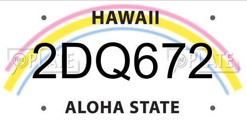2DQ672 Hawaii License Plate