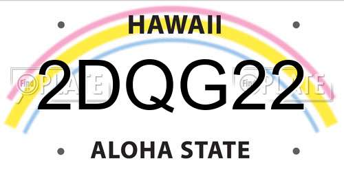 2DQG22 Hawaii License Plate
