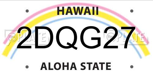 2DQG27 Hawaii License Plate