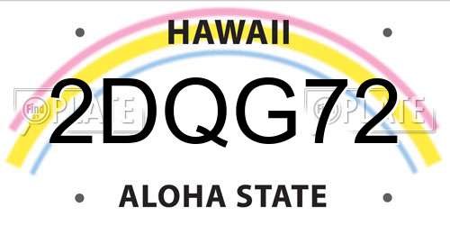 2DQG72 Hawaii License Plate