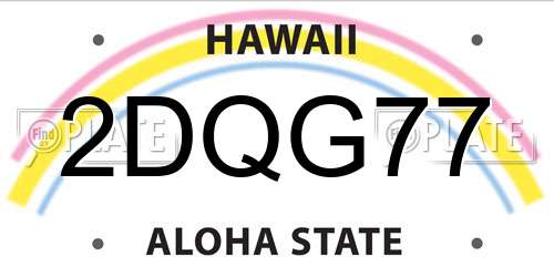 2DQG77 Hawaii License Plate