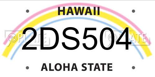 2DS504 Hawaii License Plate