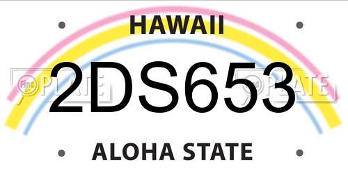 2DS653 Hawaii License Plate