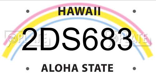 2DS683 Hawaii License Plate