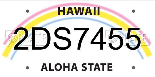 2DS7455 Hawaii License Plate