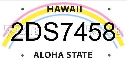 2DS7458 Hawaii License Plate