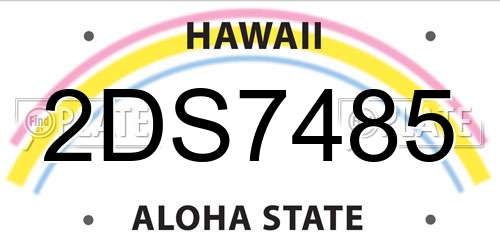 2DS7485 Hawaii License Plate