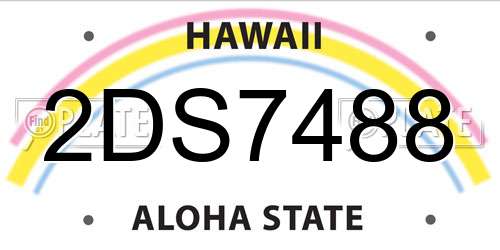 2DS7488 Hawaii License Plate