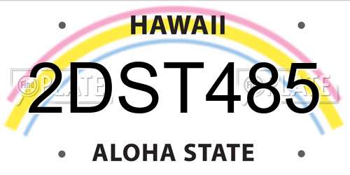 2DST485 Hawaii License Plate