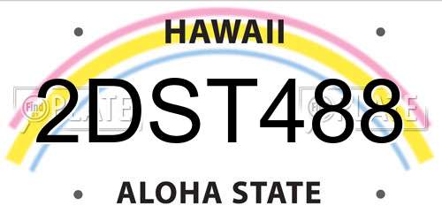 2DST488 Hawaii License Plate