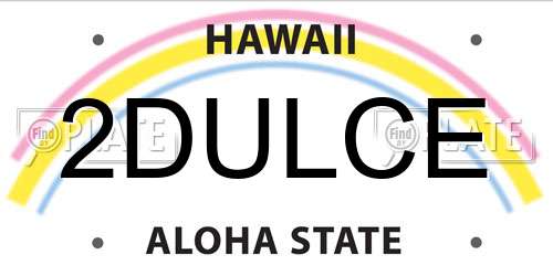 2DULCE Hawaii License Plate