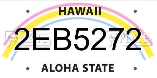 2EB5272 Hawaii License Plate