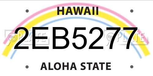 2EB5277 Hawaii License Plate