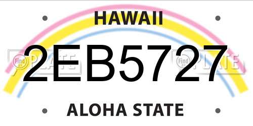 2EB5727 Hawaii License Plate