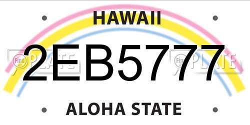 2EB5777 Hawaii License Plate